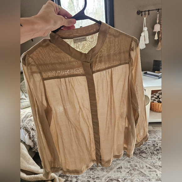Dries Van Noten Tops - Dries Van Noten Silk Button Up Chiffon Blouse